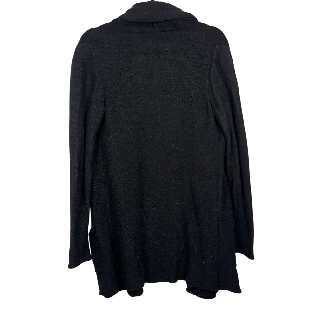 Babaton Wool Cashmere Open Front Cardigan Sweater Black Shawl Collar Medium - Picture 2 of 5